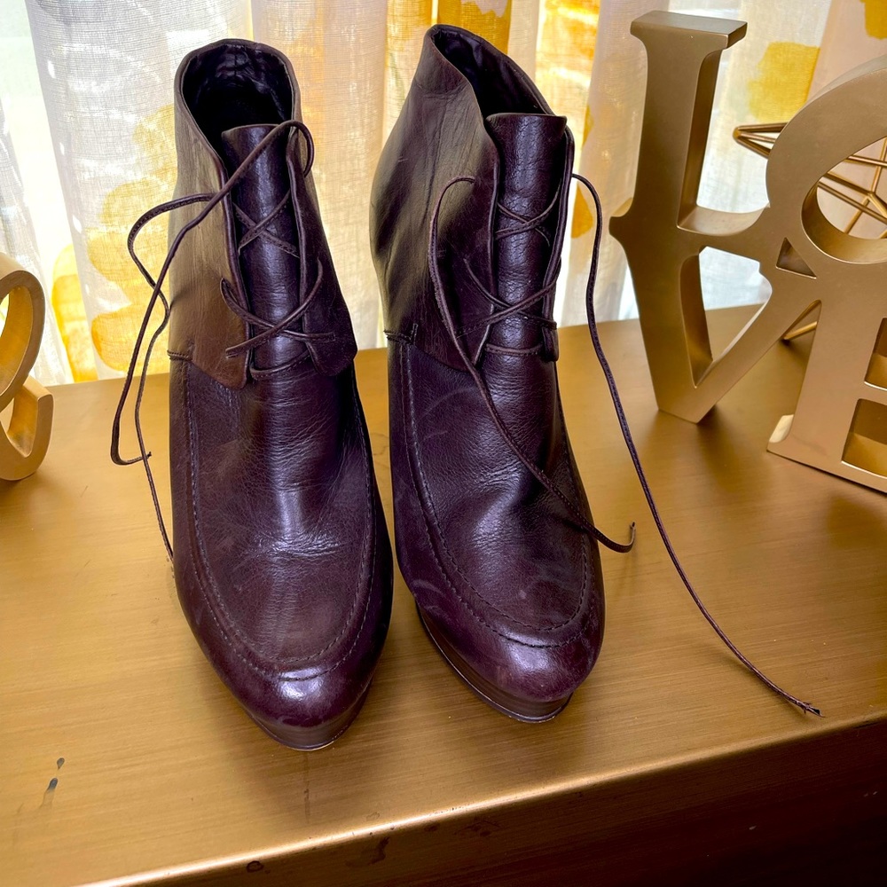 Dark brown ankle booties